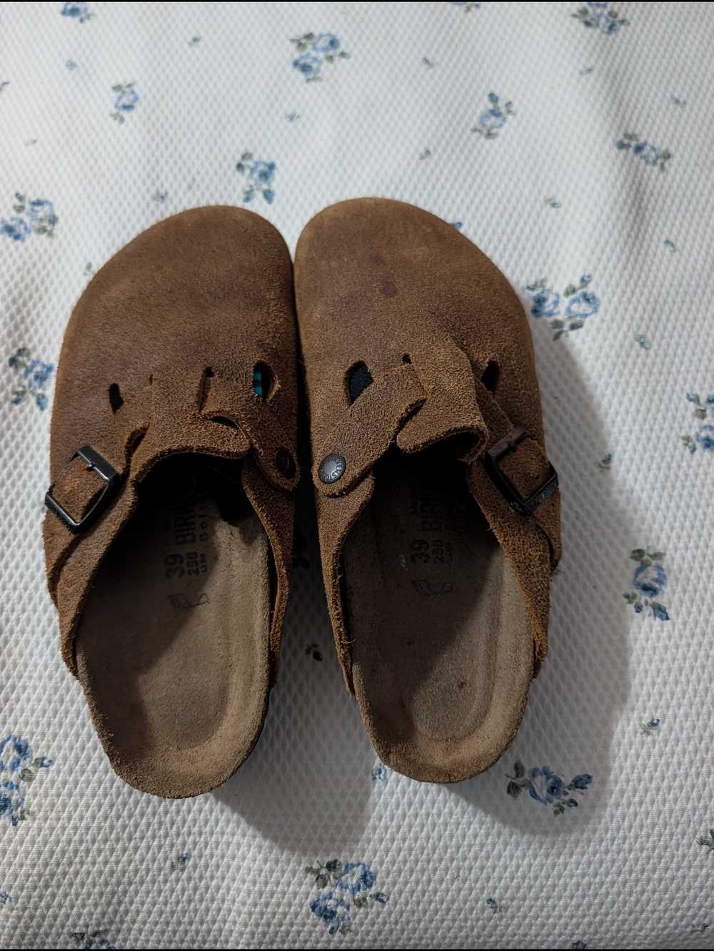 Birkenstock Brown Suede Clog Mules